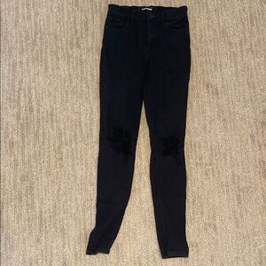 Women's Black Distressed Jeans